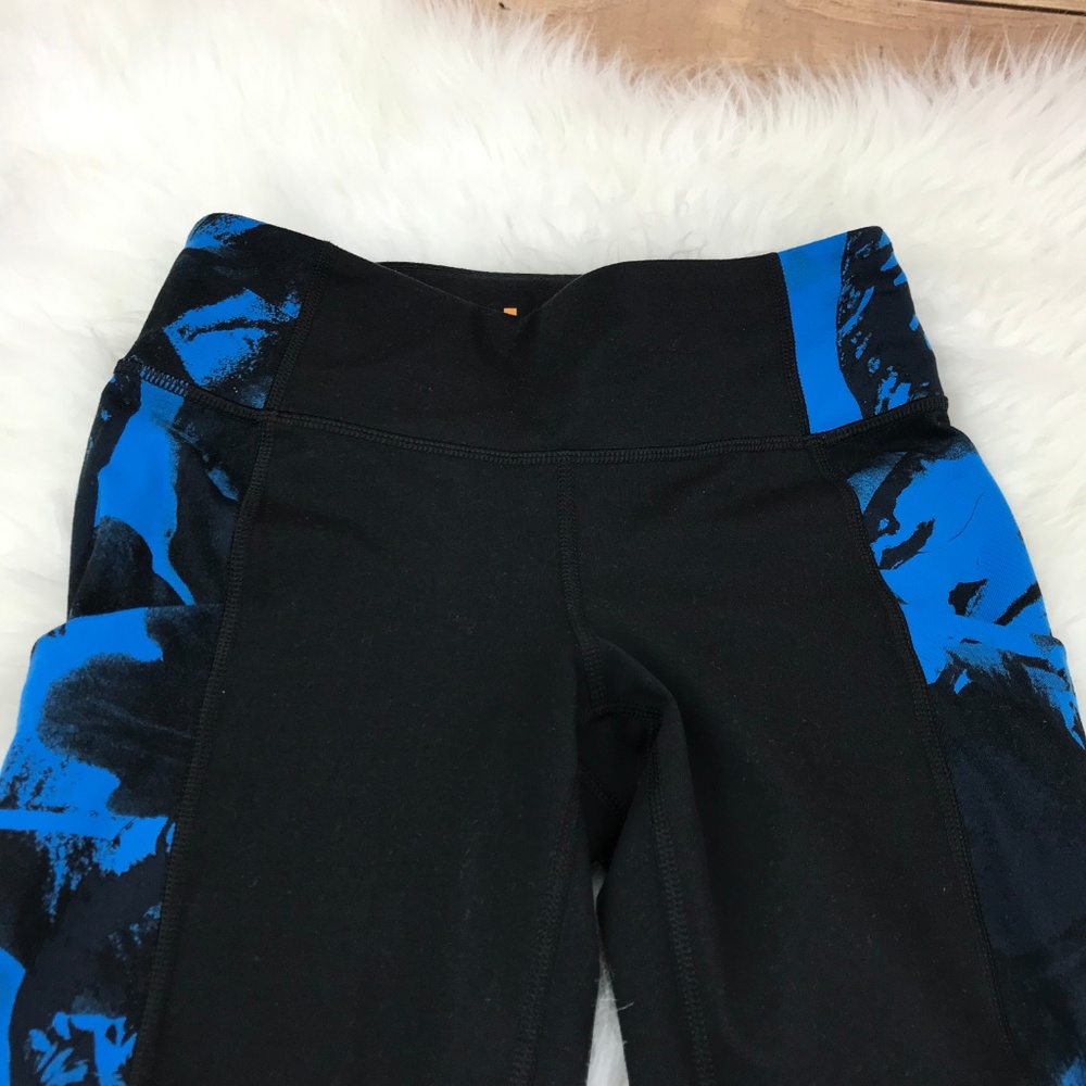 💕SALE💕Lucy Black Blue Leggings with Side Pockets - Picture 7 of 8
